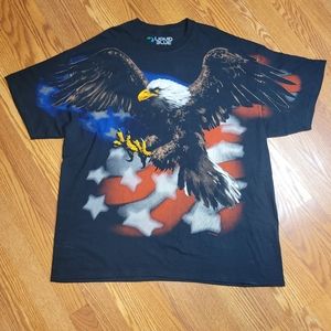 2006 Liquid Blue Eagle Crewneck TShirt XXL Black All Over Print AOP Short Sleeve